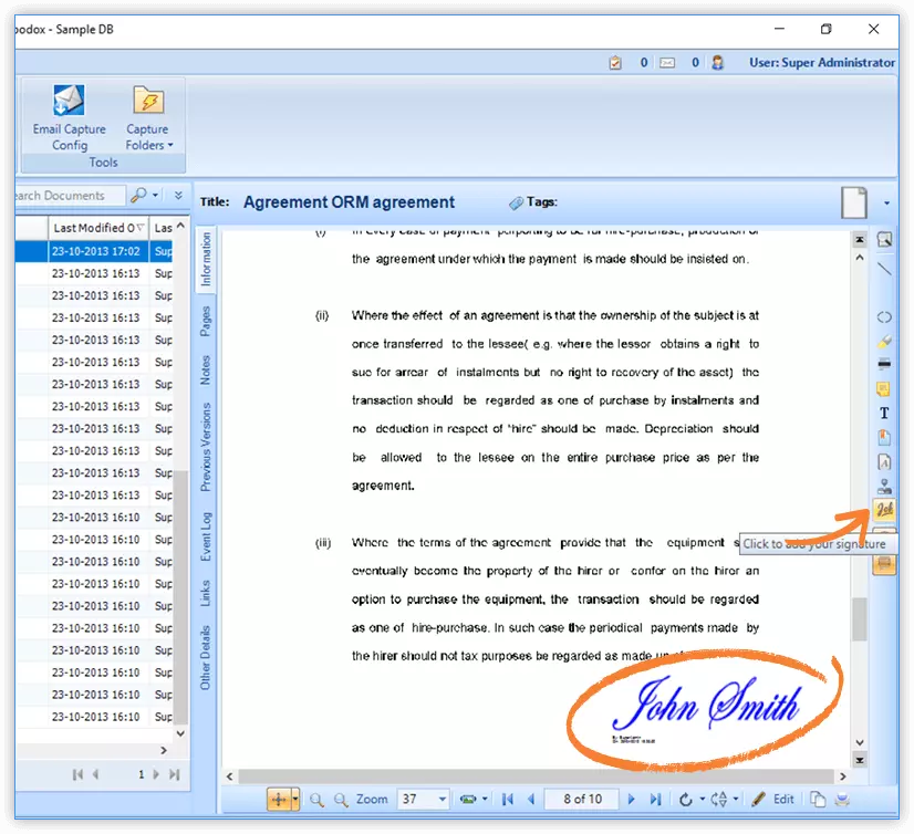 Globodox features sign and annotat Sign screenshort