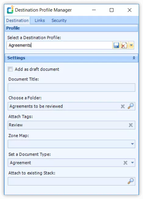 globodox Features customize file organization destination profiles screenshort